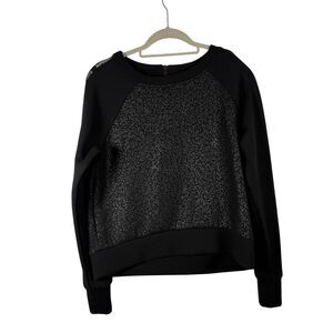 Superdry Sport Black Leopard Sweatshirt Yoga Casual Gym Lounge Womens US 8 UK 12